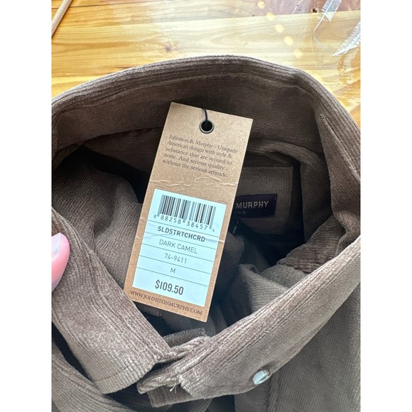 Johnston & Murphy Corduroy Shirt – Dark Camel – Men's Size Medium – NWT - Picture 5 of 5